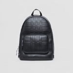 Burberry Embossed Check Leather Backpack in Black 80460151