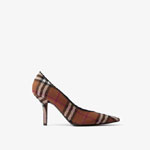 Burberry Check Point-toe Pumps in Dark Birch Brown 80655251