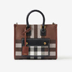 Burberry Mini Freya Tote in Dark Birch Brown 80696611