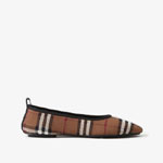 Burberry Check Ballerinas in Dark Birch Brown 80707601