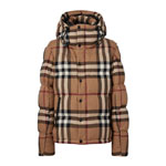 Burberry Detachable Sleeve Check Cotton Hooded Puffer 80894909