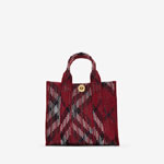 Burberry Mini Check Knitted Tote in Scarlet 80930721