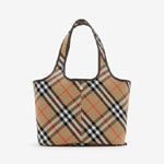 Burberry Small Check Tote in Sand 80946851