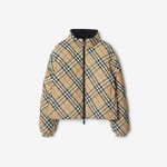 Burberry Reversible Check Nylon Puffer Jacket in Sand 80961291