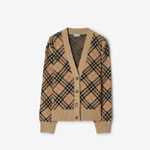 Burberry Check Cashmere Cardigan in Sand 80986731