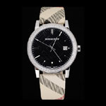 Burberry The City Classic Black Dial Haymarket Bracelet BB5794