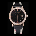 Burberry The City Classic Diamonds Case Black Dial Black Bracelet BB5799