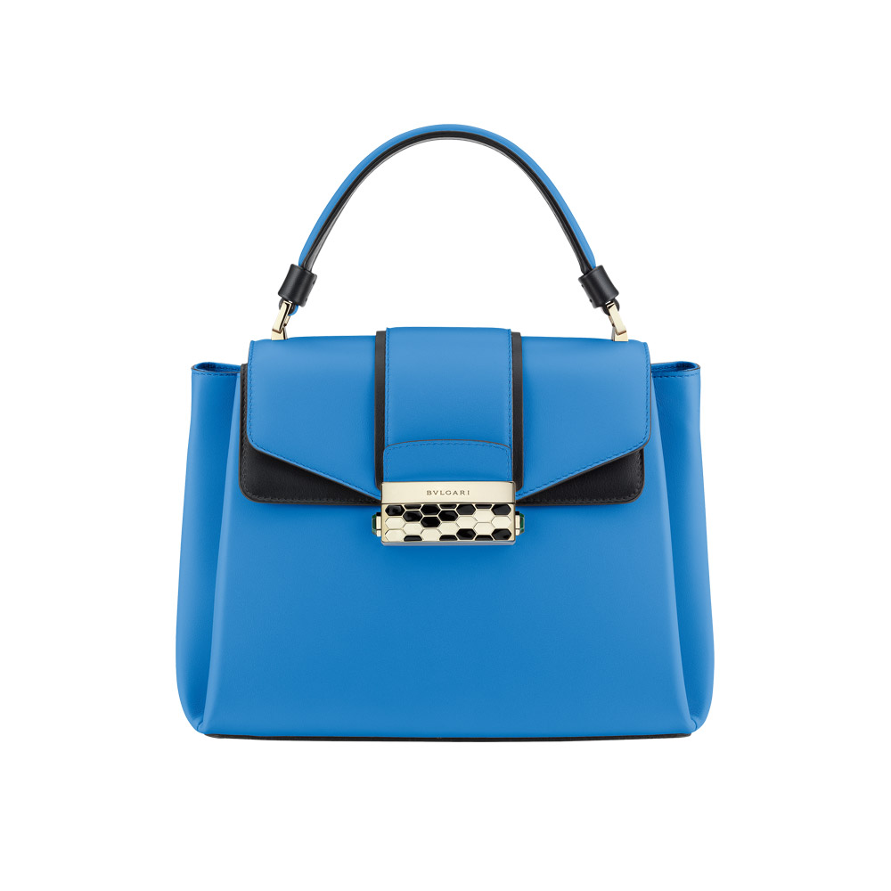 Bvlgari Top handle bag Serpenti Viper in cloud topaz black smooth calf leather 282358: Image 1