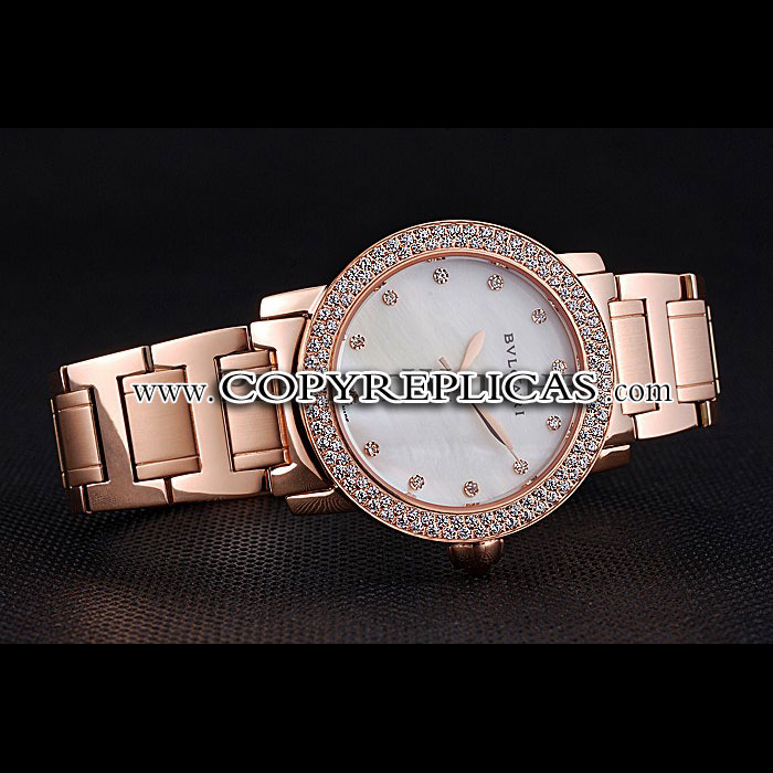 Bvlgari Solotempo White Dial Diamond Bezel Rose Gold Case And Bracelet BV5819: Image 2