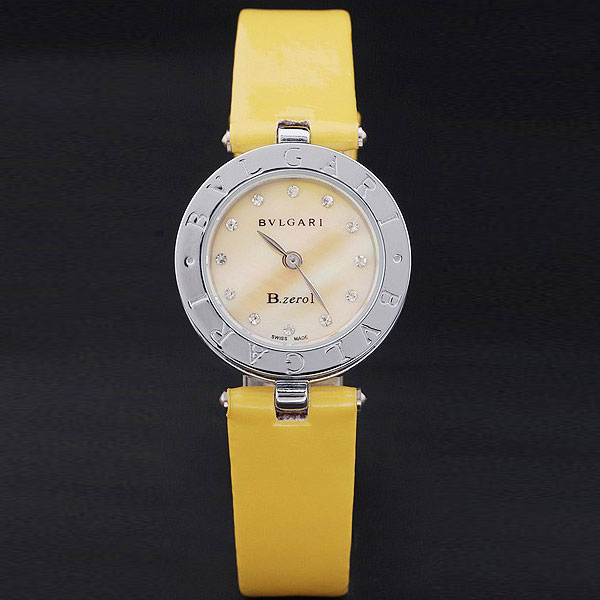 Bvlgari B-ZERO1 25mm Yellow Dial Stainless Steel Case And Bezel Yellow Leather Bracelet BV5832: Image 1