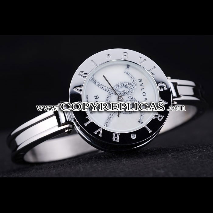 Bvlgari B-ZERO1 30mm White Diamond Heart Dial Steel Case Black Bezel Steel Bracelet BV5837: Image 2