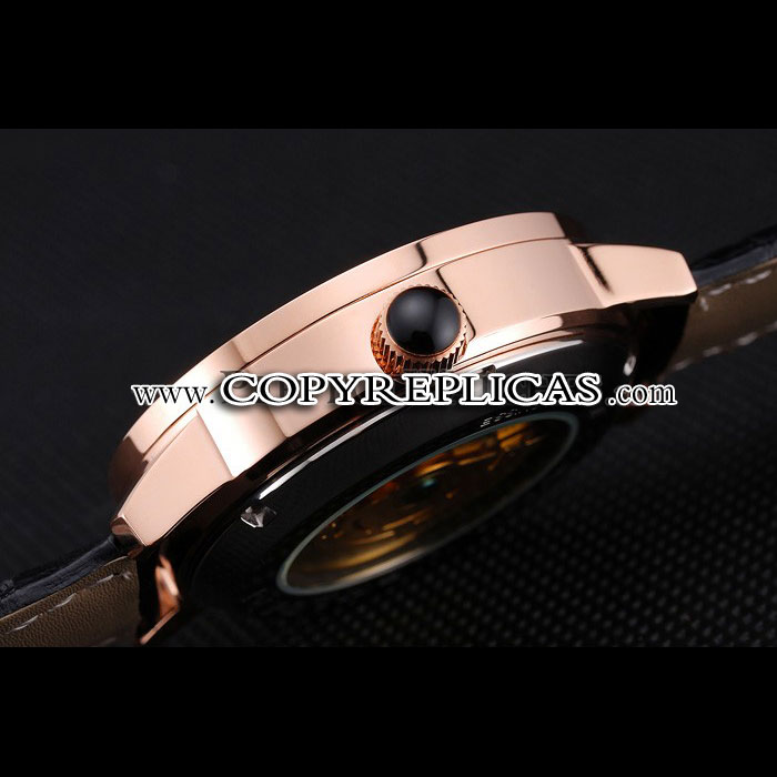 Bvlgari Novelties Black Dial Gold Case Black Leather Strap BV5845: Image 3