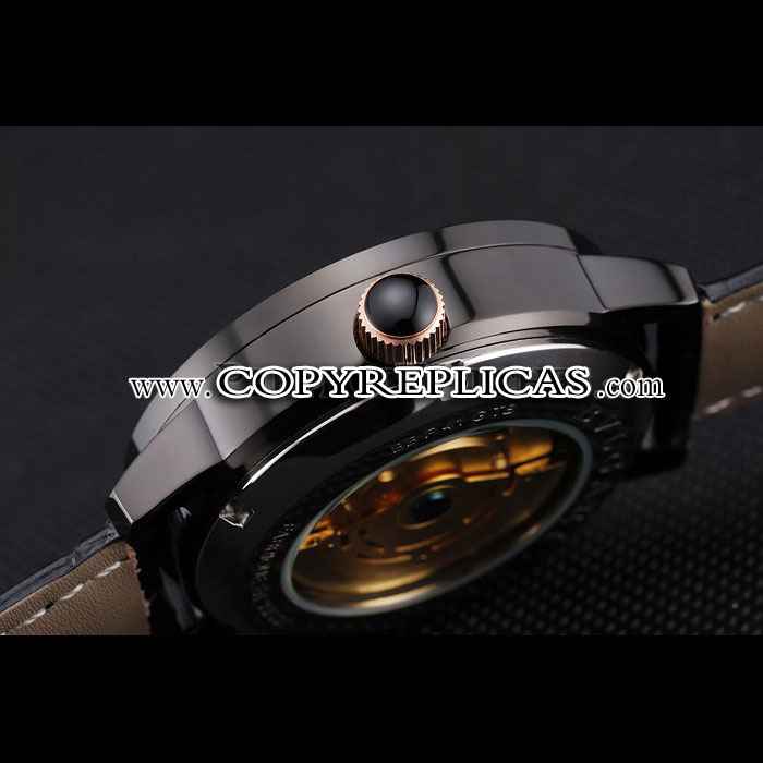 Bvlgari Novelties Black Dial Black Case Black Leather Strap BV5846: Image 4