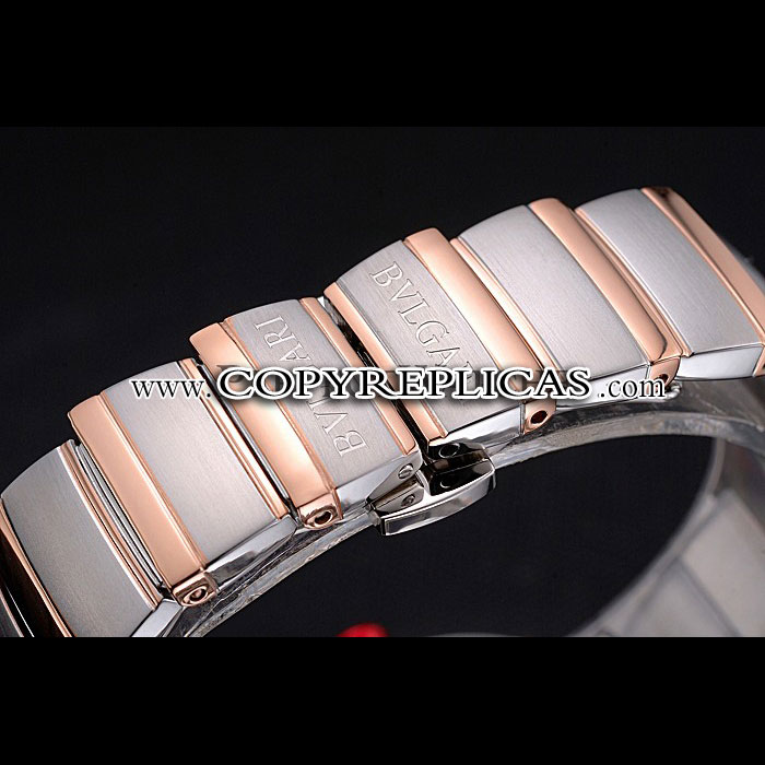 Bvlgari Lvcea Black Dial Diamond Hour Markings Rose Gold Case Diamonds Two Tone Bracelet BV5848: Image 3