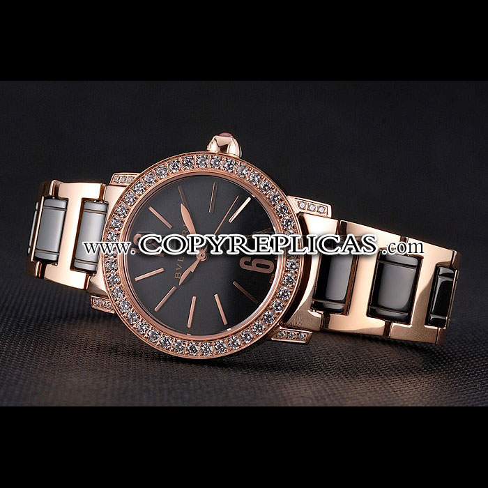 Bvlgari Bvlgari Black Dial Gold Case Diamond Bezel Two Tone Bracelet BV5849: Image 2