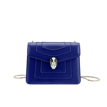 Bvlgari Flap cover bag Serpenti Forever in royal sapphire calf leather 281225