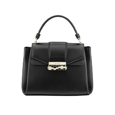 Bvlgari Top handle bag Serpenti Viper in black smooth calf leather 281771