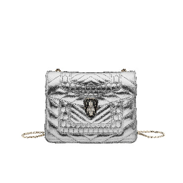 Bvlgari Serpenti Forever featuring a Quilted Scaglie motif in silver calf 282184