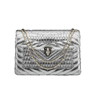 Bvlgari Serpenti Forever featuring a Quilted Scaglie motif in silver calf 282188