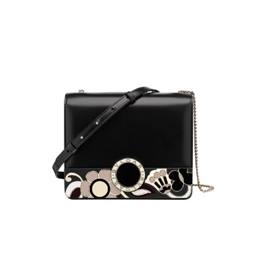 Flap cover Bulgari Bulgari Signature Bag in black calf leather 282556