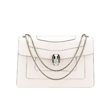 Bvlgari Flap cover bag Serpenti Forever in white agate calf leather 283170