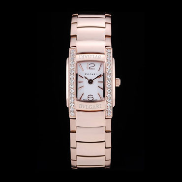 Bvlgari Assioma D20mm White Dial Rose Gold Case With Diamonds Rose Gold Bracelet BV5834