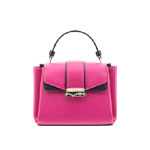 Bvlgari Serpenti Viper Top handle bag in pink spinel black smooth calf leather 282337