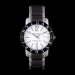 Bvlgari Bvlgari 42mm White Dial Stainless Steel Case Black Bezel Two Tone Steel Bracelet BV5811