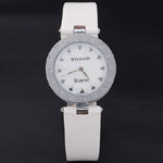 Bvlgari B-ZERO1 25mm White Dial Stainless Steel Case And Bezel White Leather Bracelet BV5853