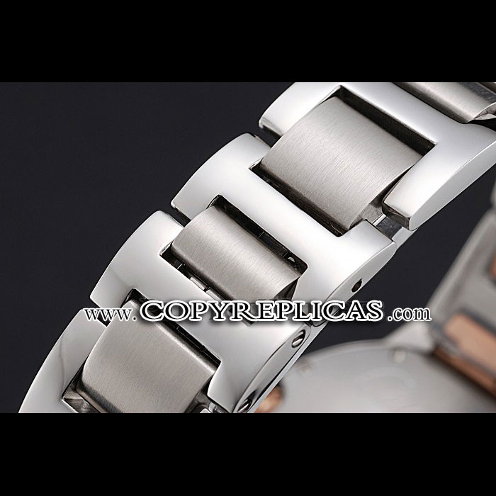 Swiss Ballon Blue De Cartier Diamond Steel White Dial Roman Numerals Two Tone Bracelet CTR5913: Image 2