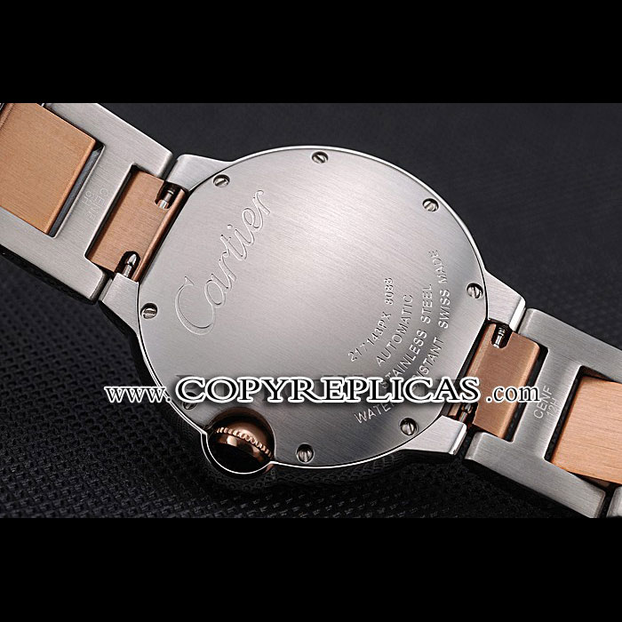 Swiss Ballon Blue De Cartier Diamond Steel White Dial Roman Numerals Two Tone Bracelet CTR5913: Image 3