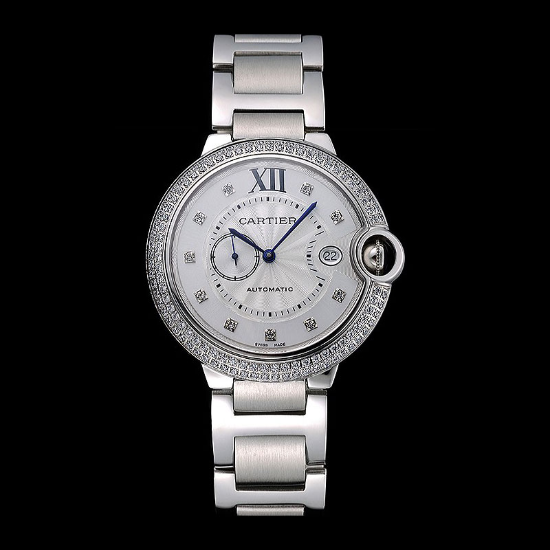 Swiss Cartier Ballon Bleu Diamond Case White Dial Stainless Steel Bracelet CTR5914: Image 1