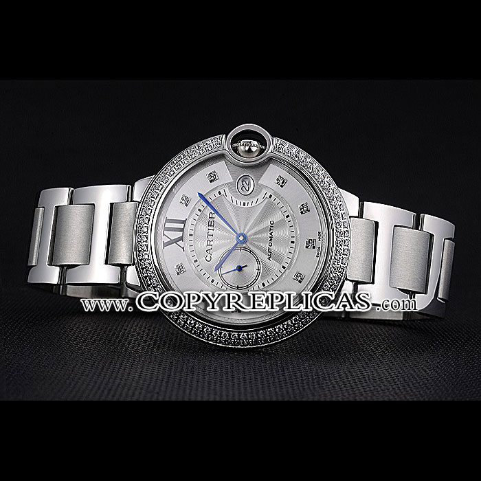 Swiss Cartier Ballon Bleu Diamond Case White Dial Stainless Steel Bracelet CTR5914: Image 2