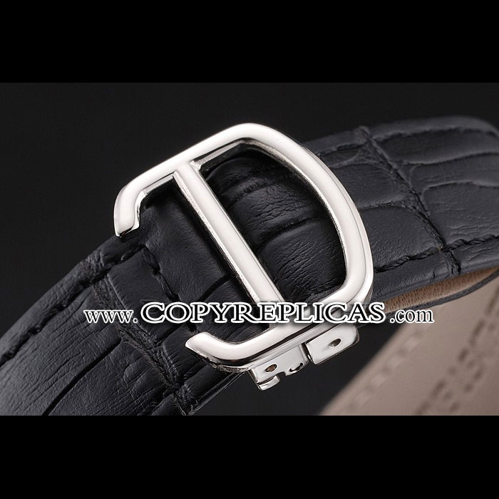 Cartier Calibre De Cartier Small Seconds Black And White Dial Stainless Steel Case Black Leather Strap CTR5934: Image 3