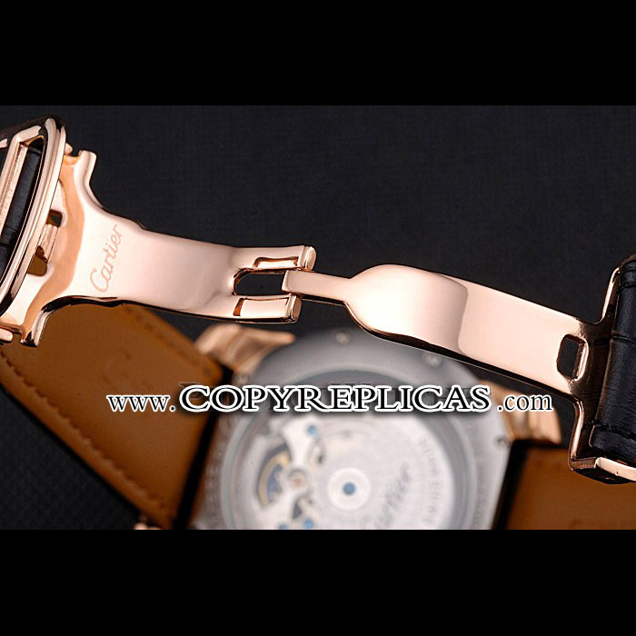 Cartier Calibre Tourbillon Black Dial Gold Case Black Leather Strap CTR5938: Image 4