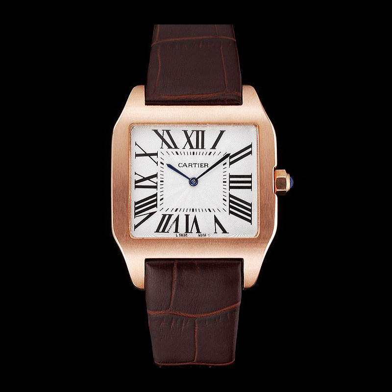 Cartier Santos 100 Diamond Rose Gold Bezel CTR6059: Image 1