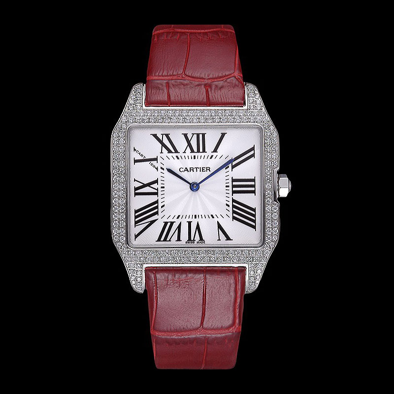 Cartier Santos 100 Diamond Silver Bezel CTR6072: Image 1