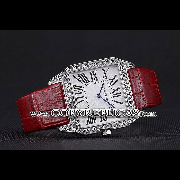 Cartier Santos 100 Diamond Silver Bezel CTR6072: Image 2