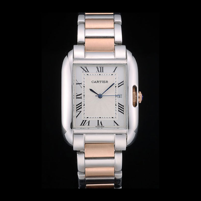 Cartier Tank Anglaise 36mm White Dial Stainless Steel Case Two Tone Bracelet CTR6094: Image 1