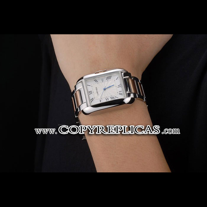 Cartier Tank Anglaise 36mm White Dial Stainless Steel Case Two Tone Bracelet CTR6094: Image 4