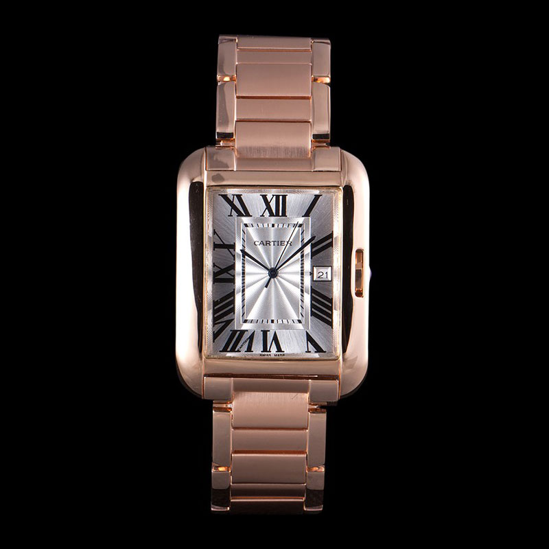 Cartier Tank Anglaise 36mm White Dial Rose Gold Case And Bracelet CTR6095: Image 1