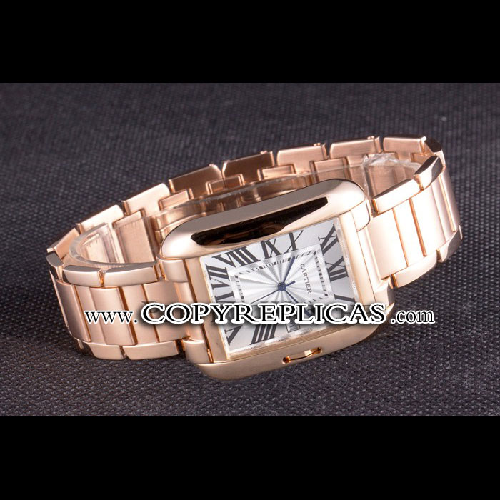 Cartier Tank Anglaise 36mm White Dial Rose Gold Case And Bracelet CTR6095: Image 2