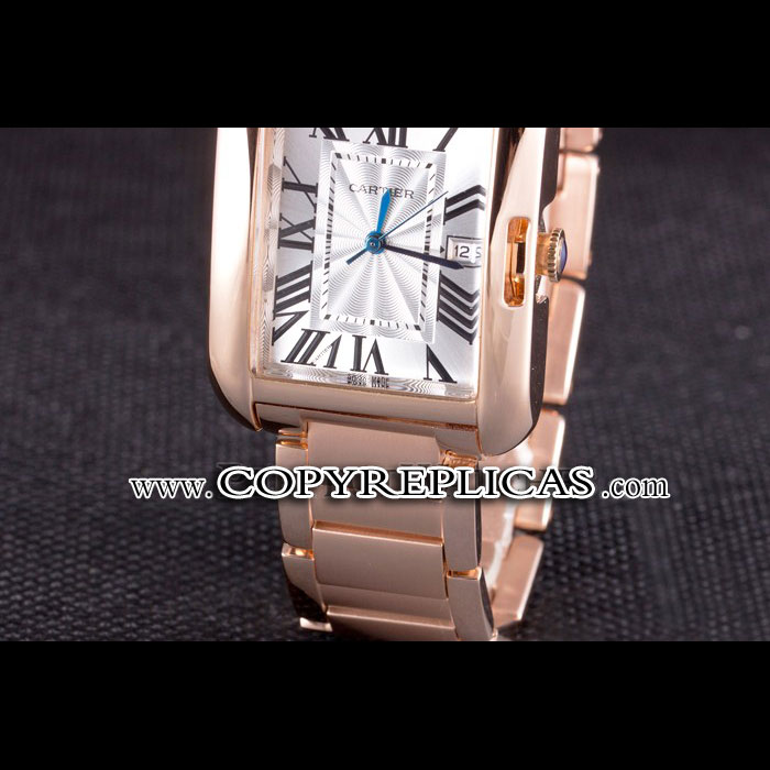 Cartier Tank Anglaise 36mm White Dial Rose Gold Case And Bracelet CTR6095: Image 4