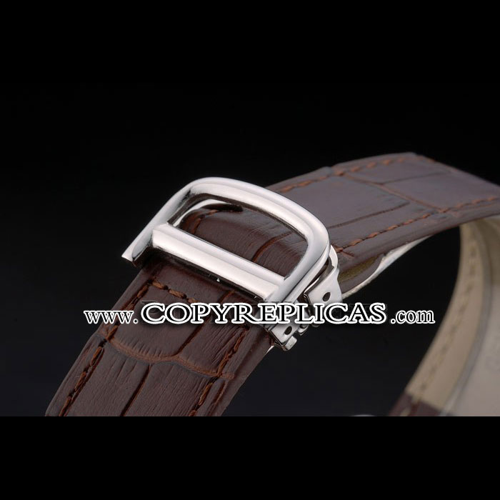 Cartier Tank Anglaise 36mm White Dial Stainless Steel Case Brown Leather Bracelet CTR6102: Image 3