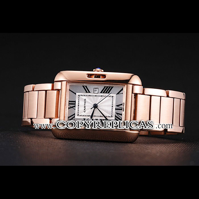 Cartier Tank Anglaise 30mm White Dial Rose Gold Case And Bracelet CTR6104: Image 2