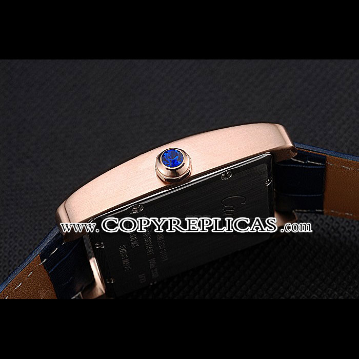 Cartier Tank MC White Dial Gold Case Blue Leather Strap CTR6126: Image 3