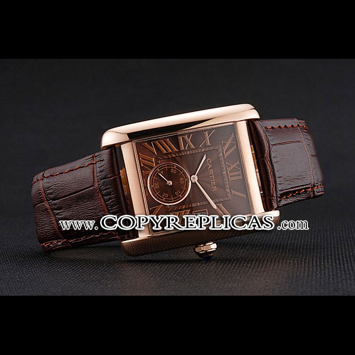 Cartier Tank MC Brown Dial Gold Case Brown Leather Strap CTR6140: Image 2