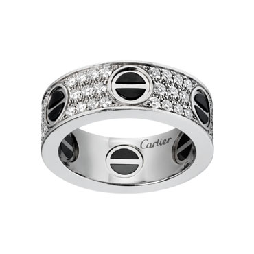 Cartier Love ring diamond paved ceramic B4207600