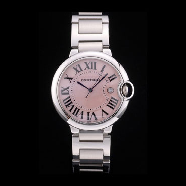 Cartier Ballon Bleu 42mm Pink Dial Stainless Steel Case And Bracelet CTR5859