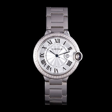 Cartier Ballon Bleu 42mm White Dial Diamonds Stainless Steel Case And Bracelet CTR5864